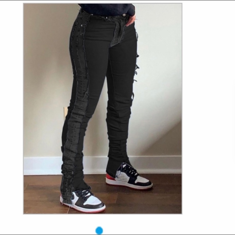 black jeans patchwork